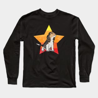 Beagle Dog Star Vintage Design Long Sleeve T-Shirt